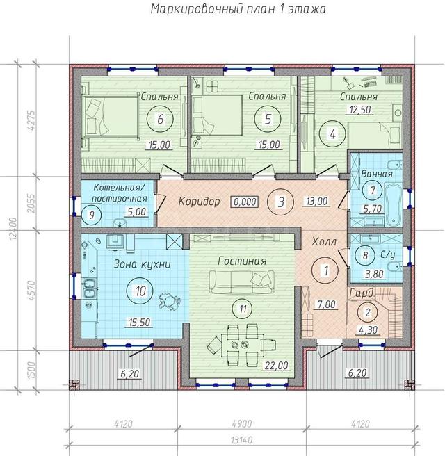 Фото 1-этажный дом 119 м2: 4