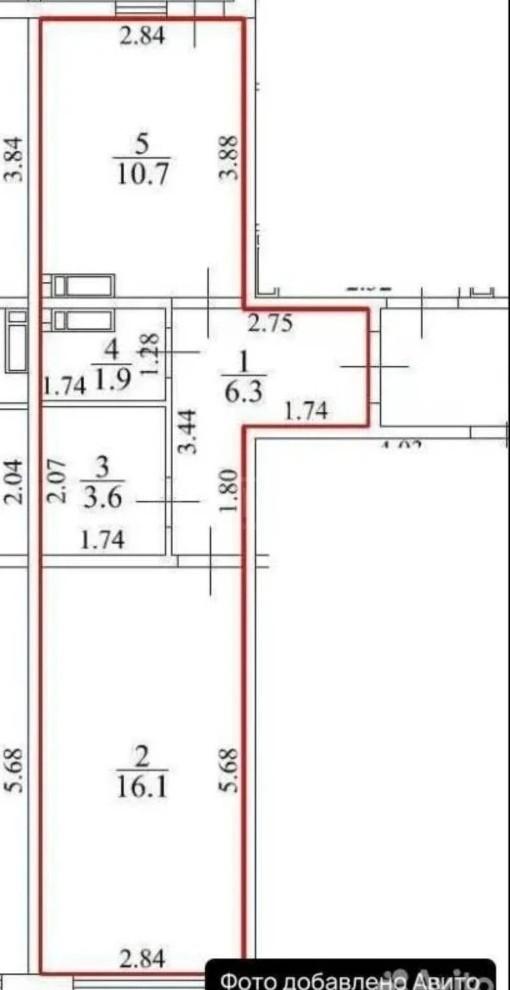Фото 1 комнатная квартира 39.8 м2 этаж 14/17: 15