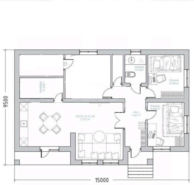 Фото 1-этажный дом 102 м2: 16