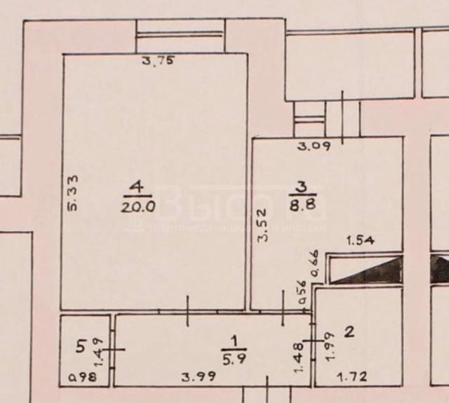 Фото 1 комнатная квартира 40.57 м2 этаж 7/16: 7