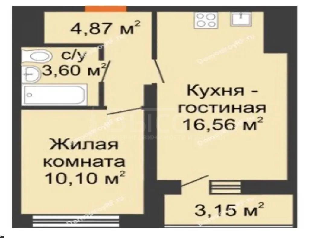 Фото 1 комнатная квартира 38 м2 этаж 8/28: 18