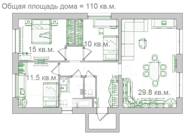 Фото 1-этажный дом 110 м2: 16