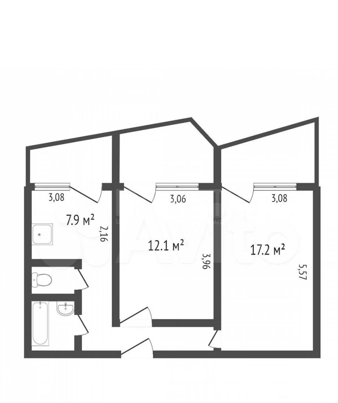 Фото 2 комнатная квартира 49.9 м2 этаж 7/16: 14