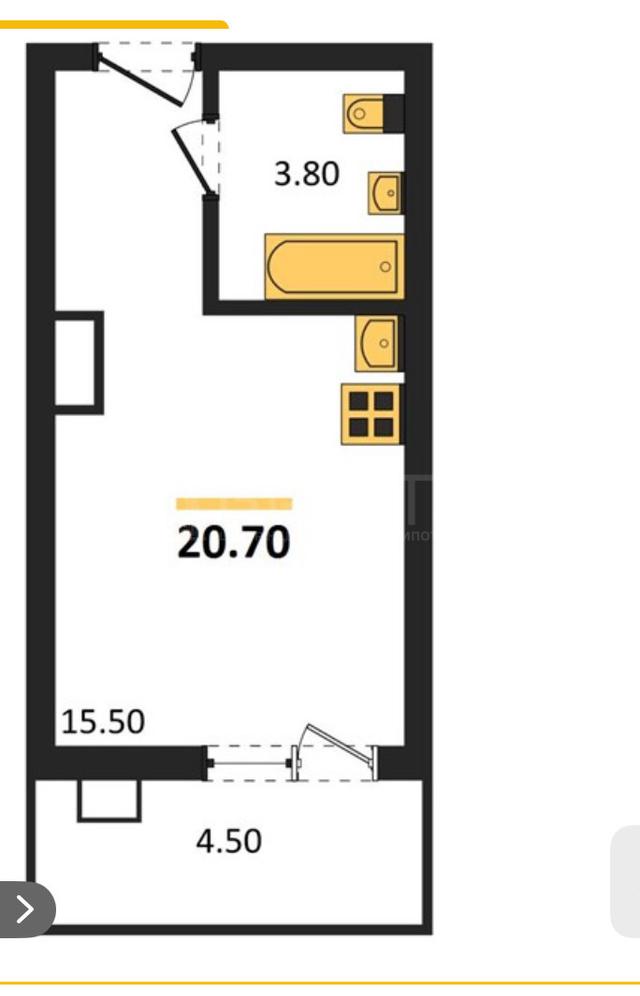 Фото 1 комнатная квартира 20.7 м2 этаж 9/17: 6
