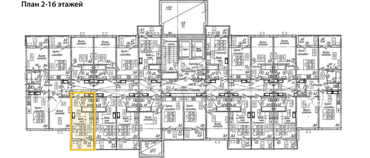 Фото 1 комнатная квартира 20.7 м2 этаж 9/17: 7